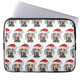 Weimaraner hondenras kerst sterren laptop sleeve