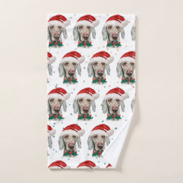 Weimaraner hondenras Kerststerren Handdoek