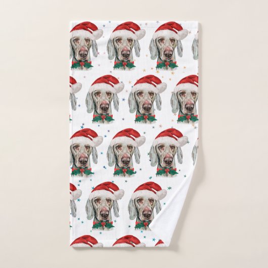 Weimaraner hondenras Kerststerren Handdoek (Handdoek)