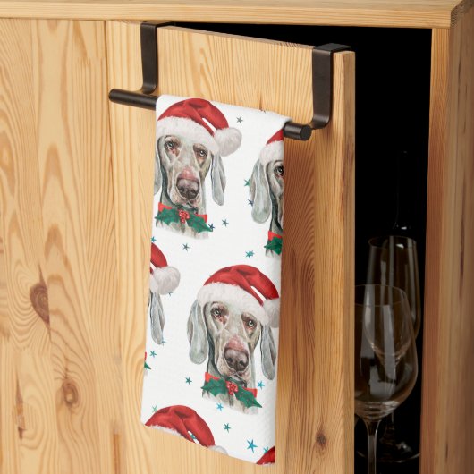 Weimaraner hondenras Kerststerren Theedoek (Derde Gevouwen)