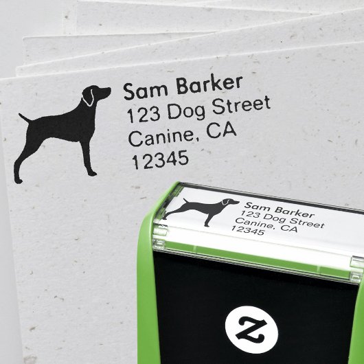 Weimaraner Hondenras Silhouet Retouradres Zelfinktende Stempel