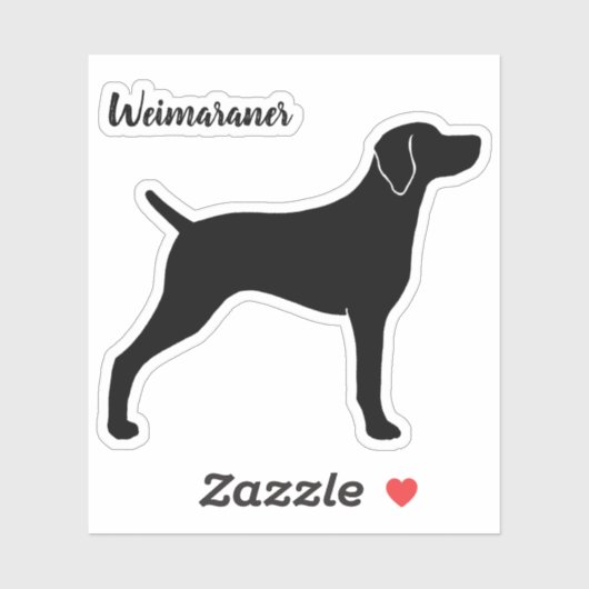 Weimaraner Hondensilhouet Weim Vinyl Sticker (Vel)