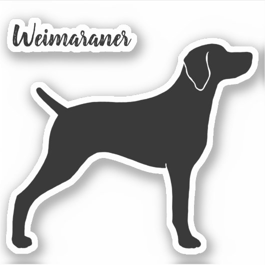Weimaraner Hondensilhouet Weim Vinyl Sticker (Voorkant)