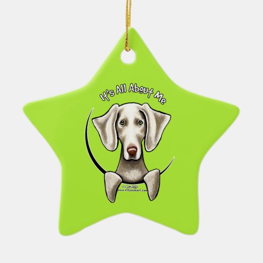 Weimaraner IAAM Keramisch Ornament (Voorkant)