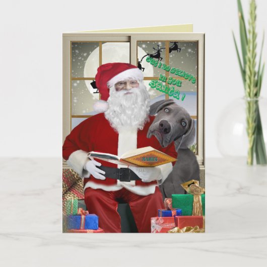 Weimaraner Ik geloof Santa Kaarten (Voorkant)