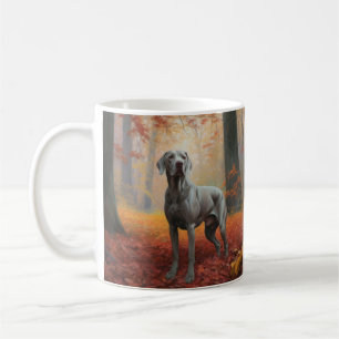 Weimaraner in de herfst Bladeren val inspireren Koffiemok