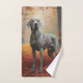 Weimaraner in de herfst laat Herfst inspireren Bad Handdoek (Handdoek)