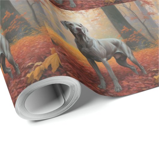 Weimaraner in de herfst laat Herfst inspireren Cadeaupapier (Rol Hoek)