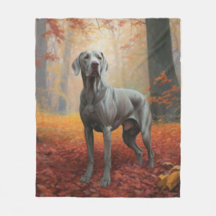 Weimaraner in de herfst laat Herfst inspireren Fleece Deken