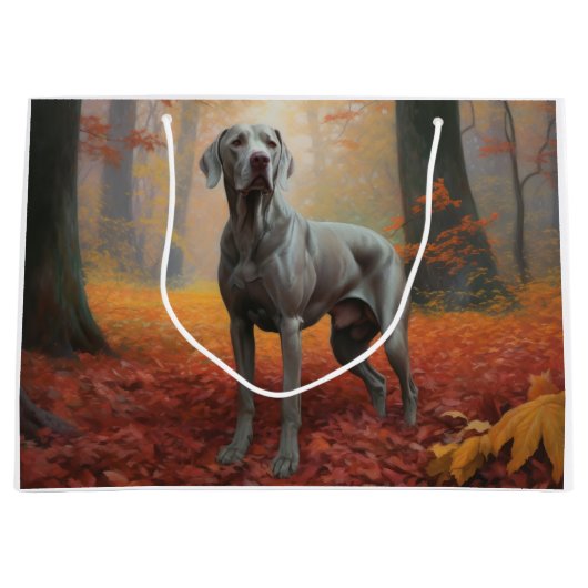 Weimaraner in de herfst laat Herfst inspireren Groot Cadeauzakje (Voorkant)