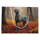 Weimaraner in de herfst laat Herfst inspireren Groot Cadeauzakje (Achterkant)