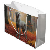 Weimaraner in de herfst laat Herfst inspireren Groot Cadeauzakje (Achterkant Gekanteld)