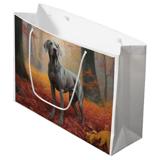 Weimaraner in de herfst laat Herfst inspireren Groot Cadeauzakje (Voorkant Gekanteld)