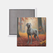 Weimaraner in de herfst laat Herfst inspireren Magneet (Voorkant / Achterkant)