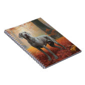 Weimaraner in de herfst laat Herfst inspireren Notitieboek (Rechterzijde)