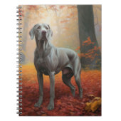 Weimaraner in de herfst laat Herfst inspireren Notitieboek (Voorkant)