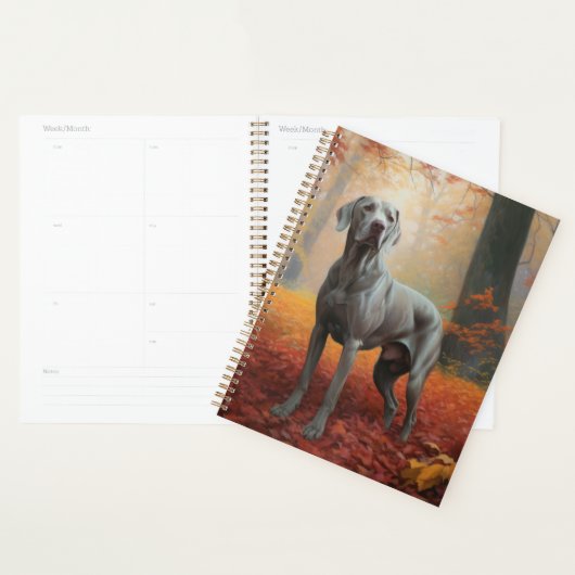 Weimaraner in de herfst laat Herfst inspireren Planner (Display)