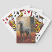 Weimaraner in de herfst laat Herfst inspireren Pokerkaarten (Achterkant)