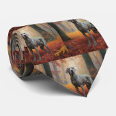 Weimaraner in de herfst laat Herfst inspireren Stropdas (Opgerold)