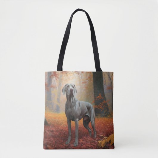 Weimaraner in de herfst laat Herfst inspireren Tote Bag (Voorkant)