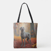 Weimaraner in de herfst laat Herfst inspireren Tote Bag (Achterkant)