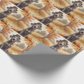 Weimaraner in de herfst verlaat Thanksgiving kunst Cadeaupapier (Hoek)