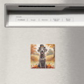 Weimaraner in de herfst verlaat Thanksgiving kunst Magneet (Insitu (Vaatwasser))