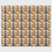 Weimaraner In Herfstbladeren Thanksgiving Kunst Cadeaupapier (Vlak)