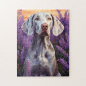 Weimaraner in Lavender veld Legpuzzel (Verticaal)