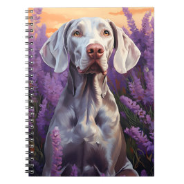 Weimaraner in Lavender veld Notitieboek