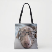 Weimaraner in slimme bril tote bag (Voorkant)