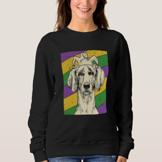 Weimaraner Jester Mardi Gras Dog Mom or Dad Trui (Voorkant)