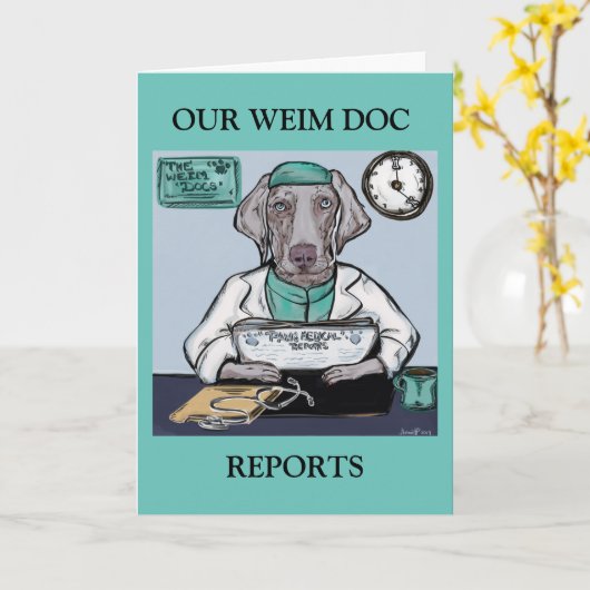 Weimaraner Kaart (Gele Bloem)