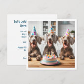Weimaraner kaart, Weimaraner verjaardag Kaart (Voorkant / Achterkant)