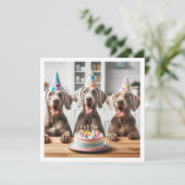 Weimaraner kaart, Weimaraner verjaardag Kaart (Staand voorkant)