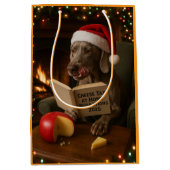 Weimaraner Kaasbelasting Kerstcadeautas Medium Cadeauzakje (Voorkant)