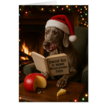 Weimaraner 'Kaasbelasting' kerstkaart