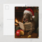 Weimaraner 'Kaasbelasting' Kerstkaart Briefkaart (Voorkant / Achterkant)