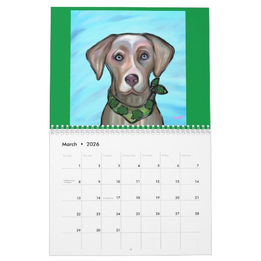 WEIMARANER KALENDER (Mar 2026)