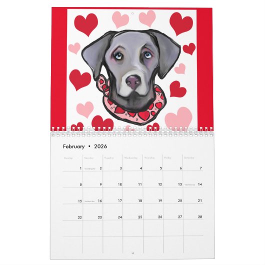 WEIMARANER KALENDER (Feb 2026)