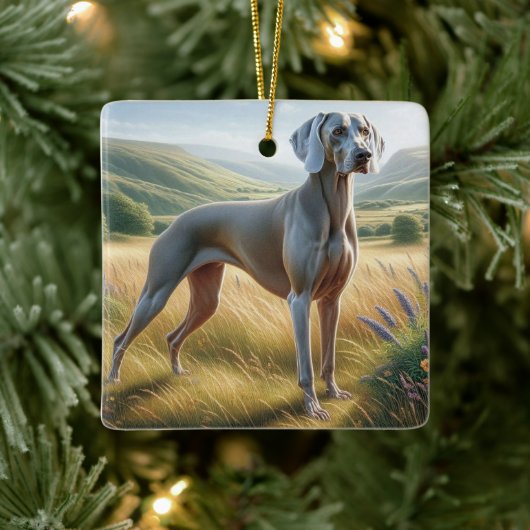 Weimaraner Keramisch Ornament (Boom)
