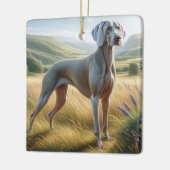 Weimaraner Keramisch Ornament (Links)