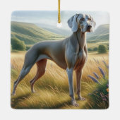 Weimaraner Keramisch Ornament (Achterkant)