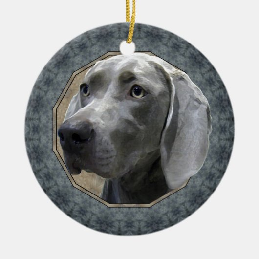 Weimaraner Keramisch Ornament (Voorkant)