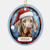 Weimaraner Keramische Cirkel Ornament (Links)