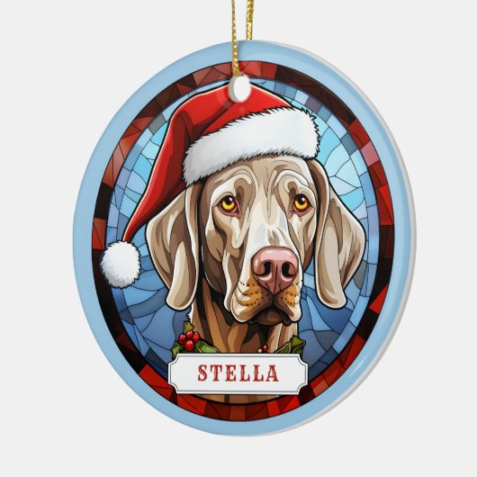 Weimaraner Keramische Cirkel Ornament (Links)