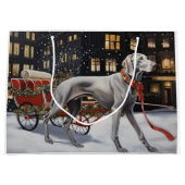 Weimaraner Kerst Feestelijke Periode Groot Cadeauzakje (Voorkant)