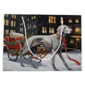 Weimaraner Kerst Feestelijke Periode Groot Cadeauzakje (Achterkant)