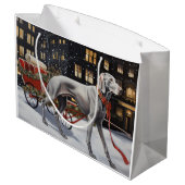 Weimaraner Kerst Feestelijke Periode Groot Cadeauzakje (Achterkant Gekanteld)