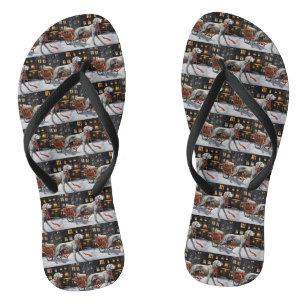 Weimaraner Kerst Feestelijke Periode Teenslippers